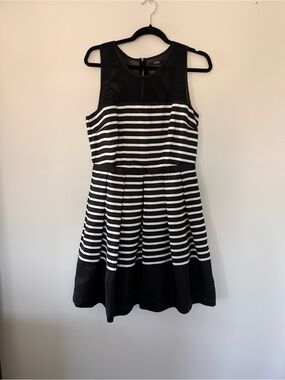 Seventy Black and White Striped Midi Dress